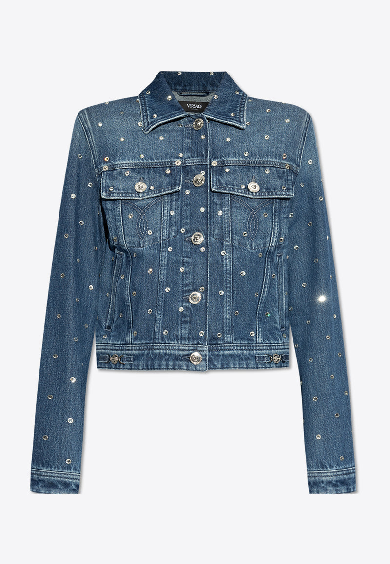 Versace Starry Sky Button-Up Denim Jacket 1015521 1A13342-1D800