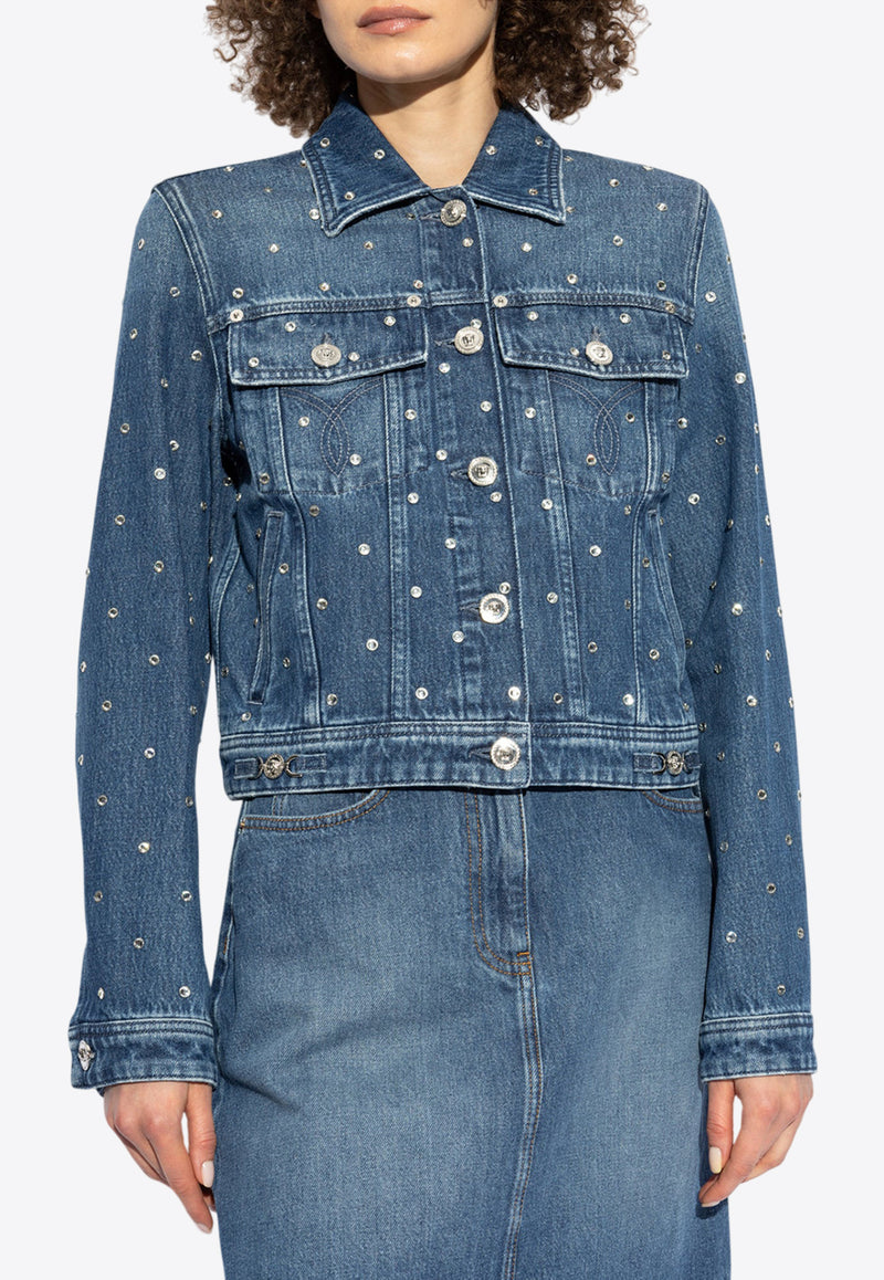 Versace Starry Sky Button-Up Denim Jacket 1015521 1A13342-1D800