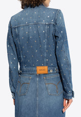 Versace Starry Sky Button-Up Denim Jacket 1015521 1A13342-1D800