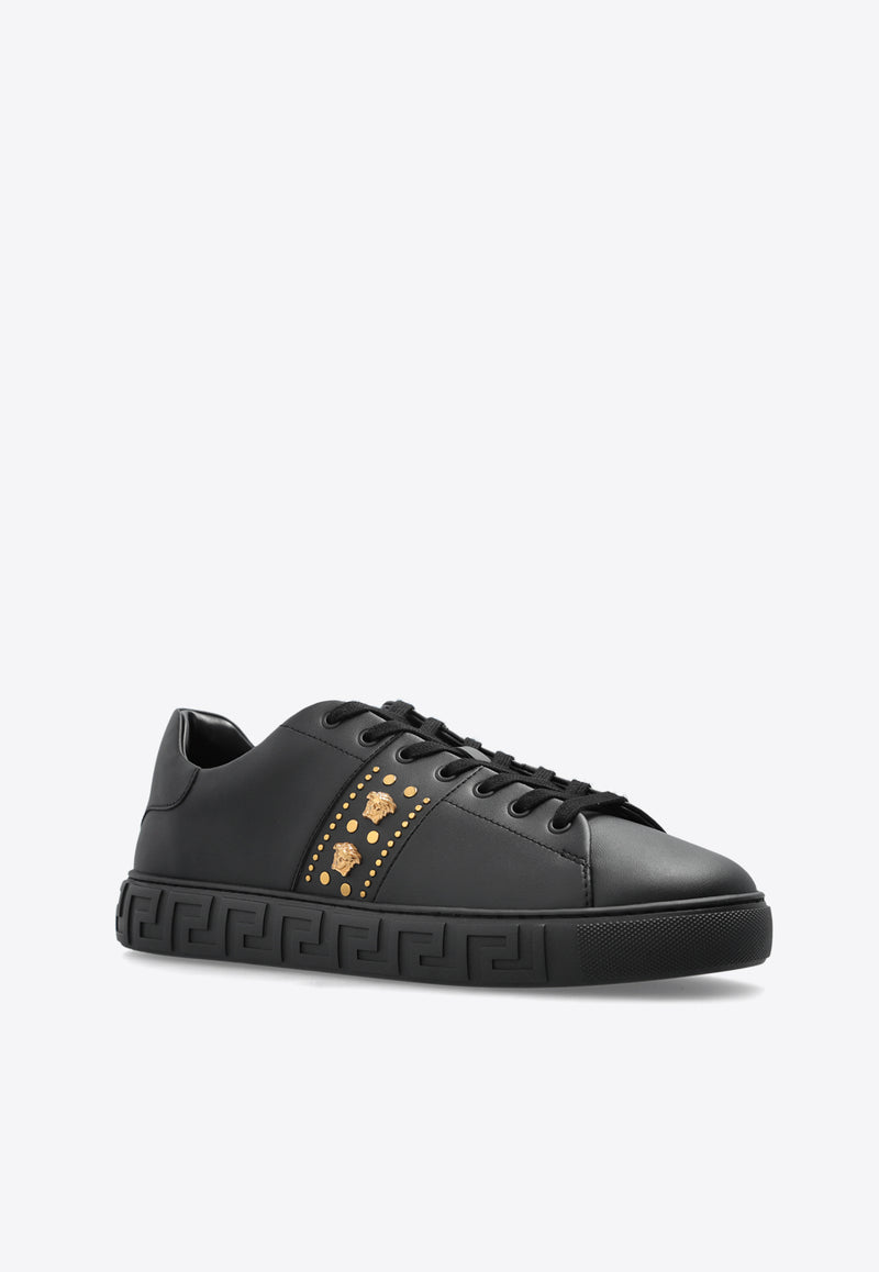 Versace Studded Greca Low-Top Sneakers 1014460 1A13065-1B00V