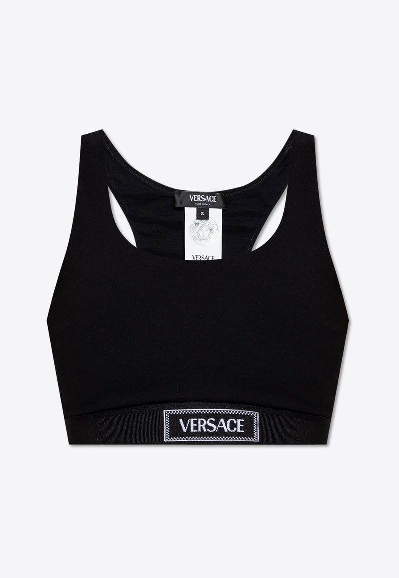 Versace Logo Label Jacquard Sports Bra 1015880 1A12037-1B000