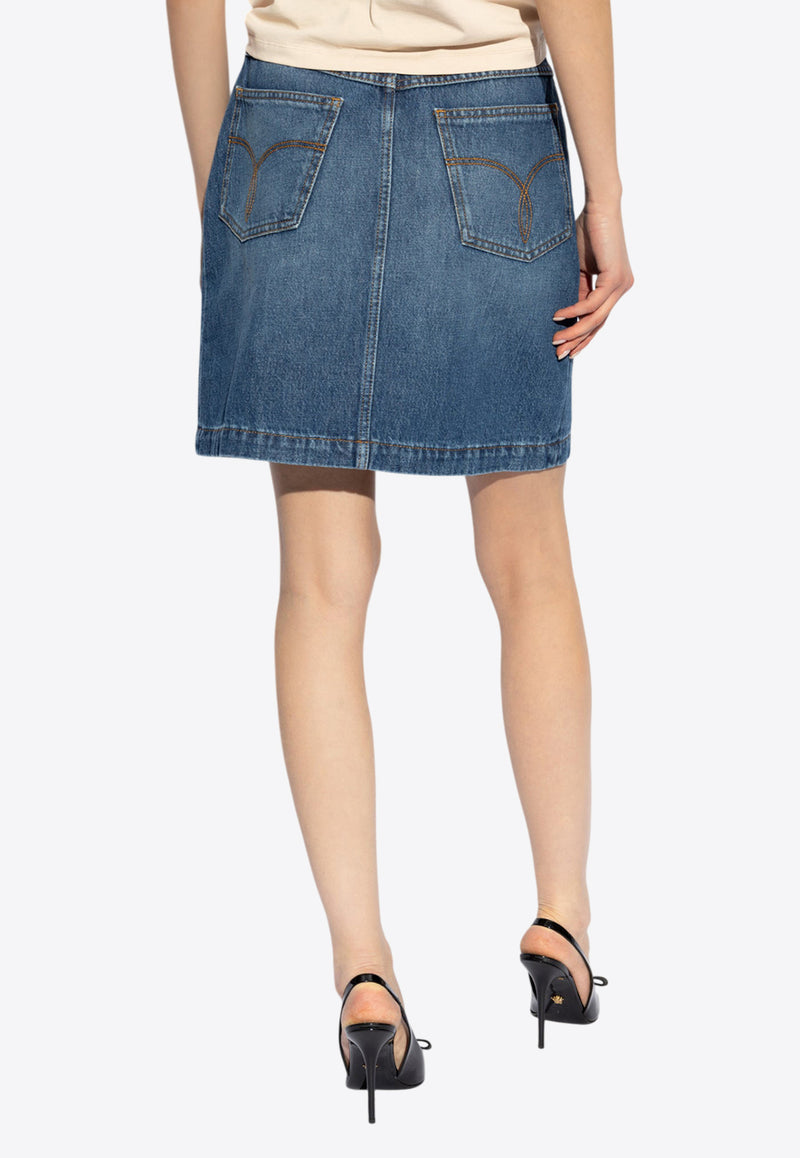 Versace Mini A-line Denim Skirt  1015059 1A07079-1D030