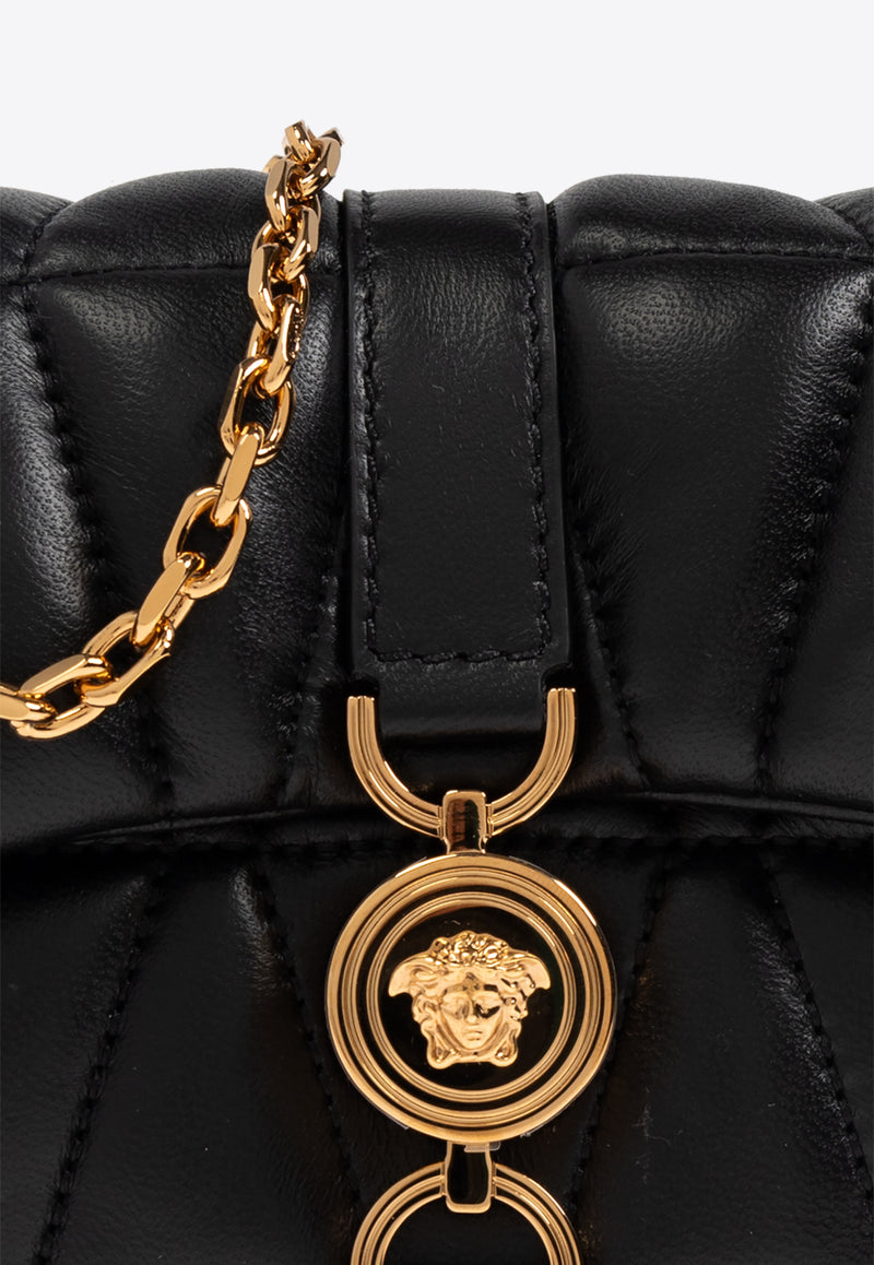 Versace Mini Kleio Quilted Leather Crossbody Bag 1017740 1A12975-1B00V