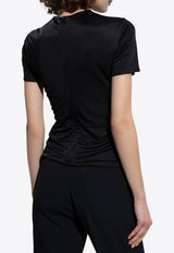 Versace Safety Pin Gathered Short-Sleeved Top 1018081 1A12497-1B000