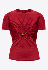 Versace Safety Pin Gathered Short-Sleeved Top 1018081 1A12497-1RB30