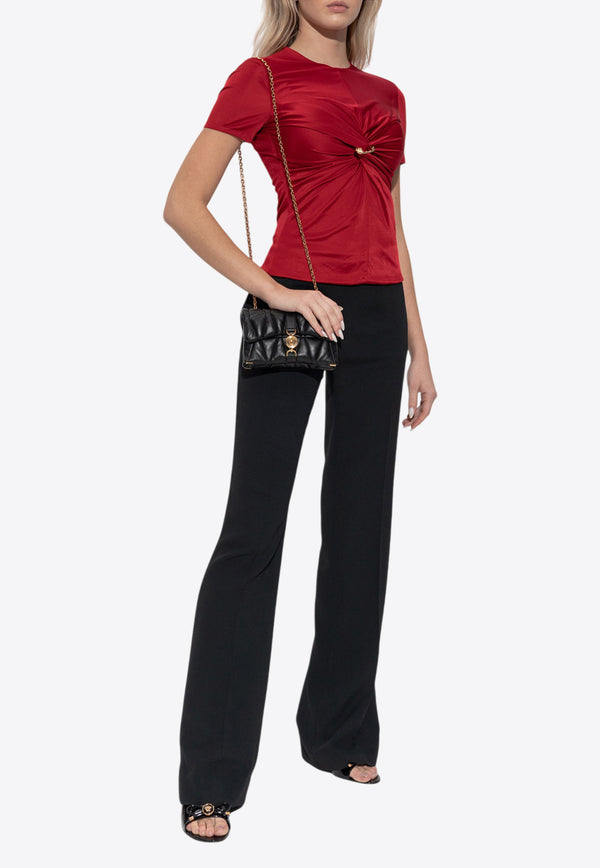 Versace Safety Pin Gathered Short-Sleeved Top 1018081 1A12497-1RB30