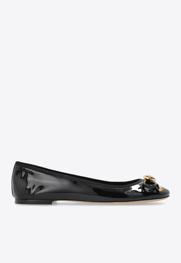 Versace Opera Bow Patent Ballet Flats 1017834 1A11949-1B00V