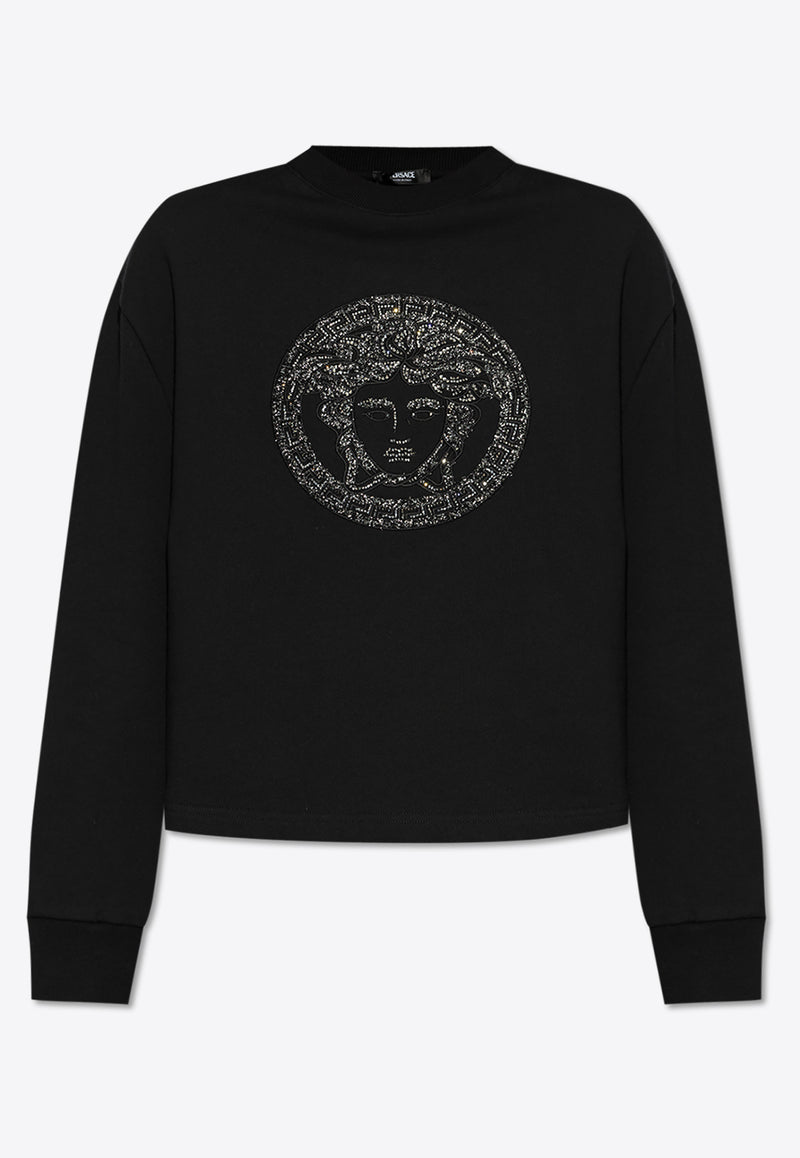 Versace Embroidered-Medusa Crewneck Sweatshirt 1018753 1A13596-1B000