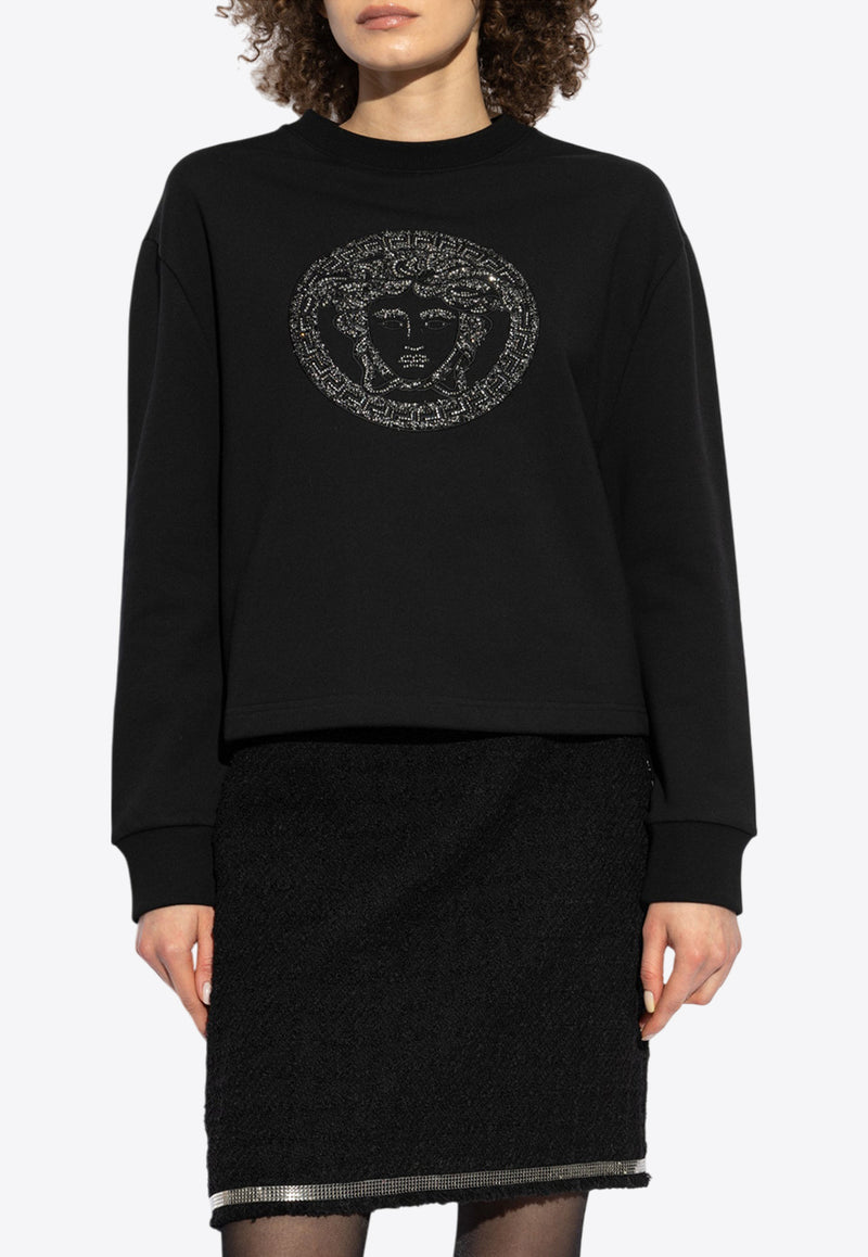 Versace Embroidered-Medusa Crewneck Sweatshirt 1018753 1A13596-1B000