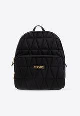 Versace Logo-Patch Quilted Backpack 1018355 1A13686-1B00V