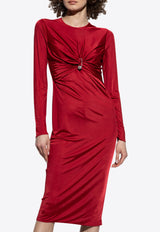 Versace Safety Pin Gathered Fitted Midi Dress 1018475 1A12497-1RB30