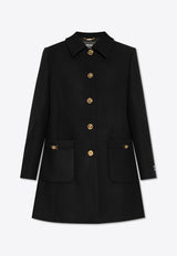 Versace A-Line Felted-Wool Coat 1018942 1A12326-1B000