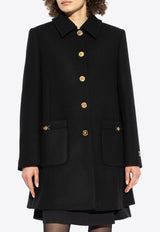 Versace A-Line Felted-Wool Coat 1018942 1A12326-1B000