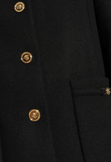 Versace A-Line Felted-Wool Coat 1018942 1A12326-1B000