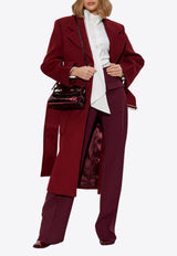 Salvatore Ferragamo High-Rise Striped Wool Pants 13G522 P 780884-OXBLOOD BORDEAUX