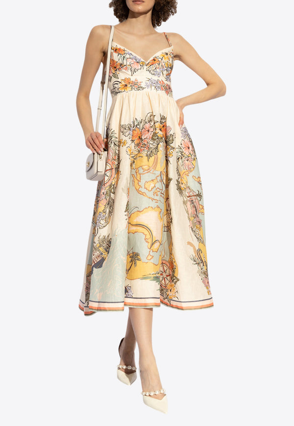 Zimmermann Tallow Midi Dress 1774DRS253 0-NAUMP