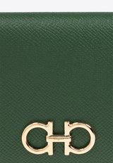 Salvatore Ferragamo Gancini Bi-Fold Leather Compact Wallet 22D780 154 779138-FOREST GREEN