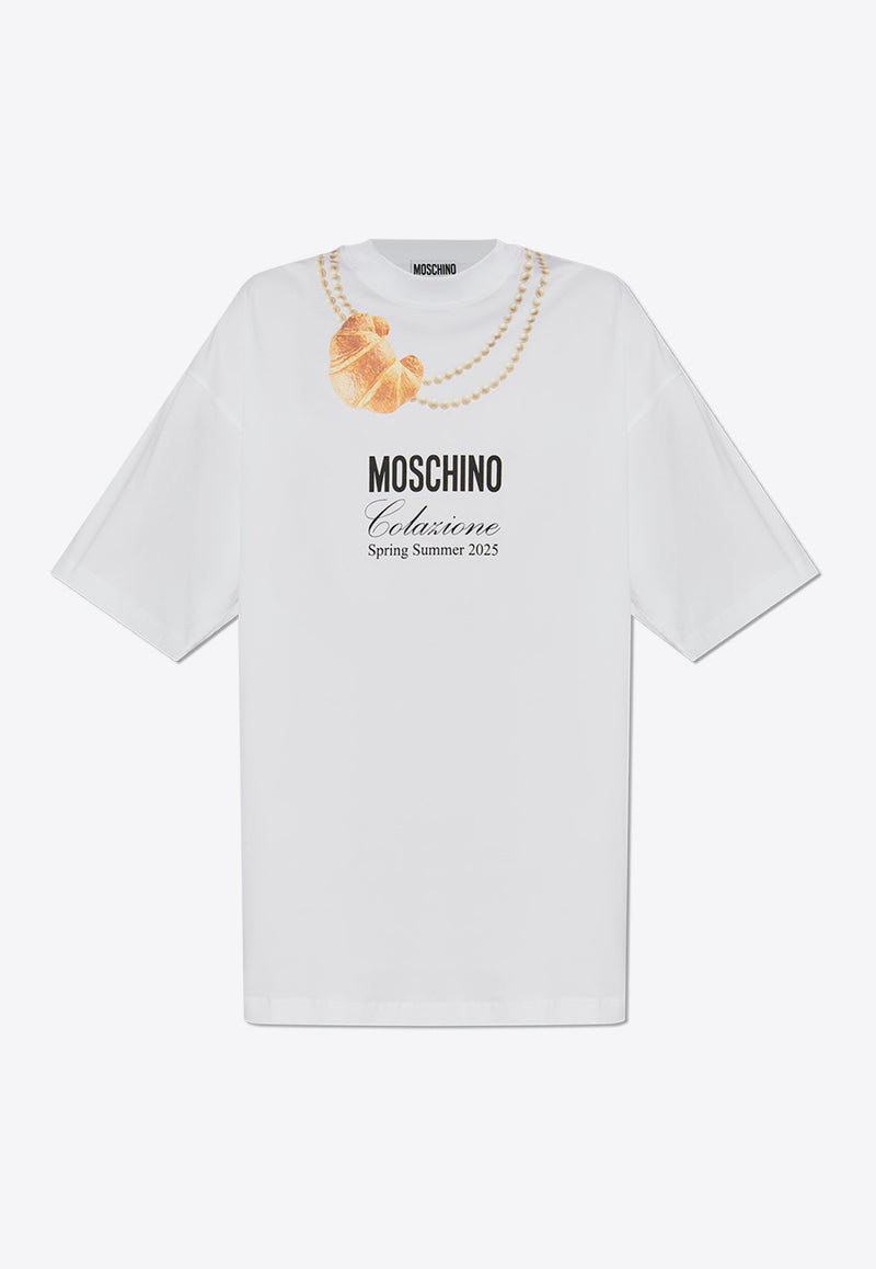 Moschino Logo-Print T-shirt Mini Dress 251E A0438 0541-1001