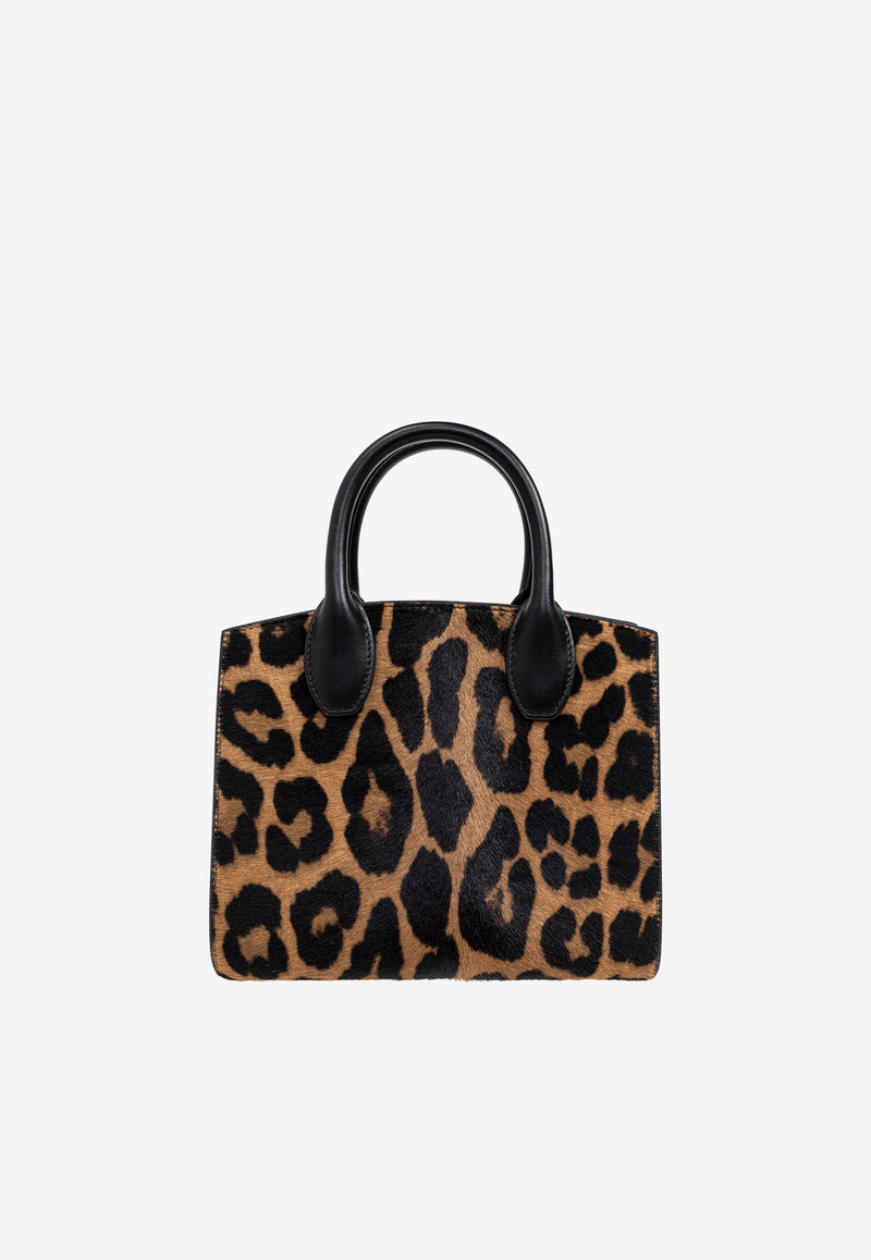 Salvatore Ferragamo Small Studio Box Leopard Top Handle Bag 211424 ST BOX MINI 779880-NATURALE