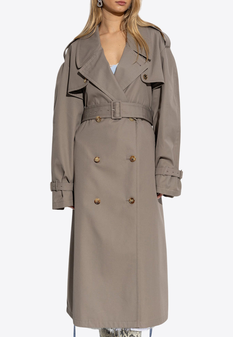 Moschino Double-Breasted Trench Coat 251E V0601 0513-0082