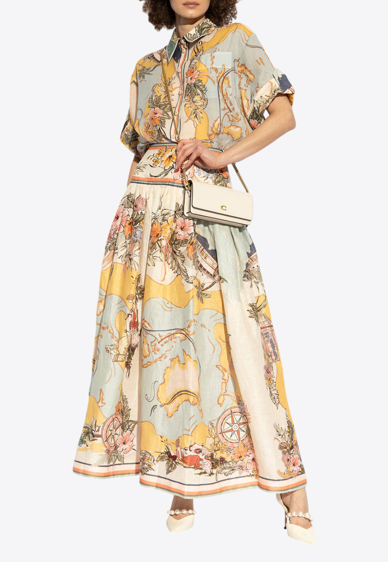 Zimmermann Floral-Printed Midi Skirt 1750SRS253 0-NAUMP