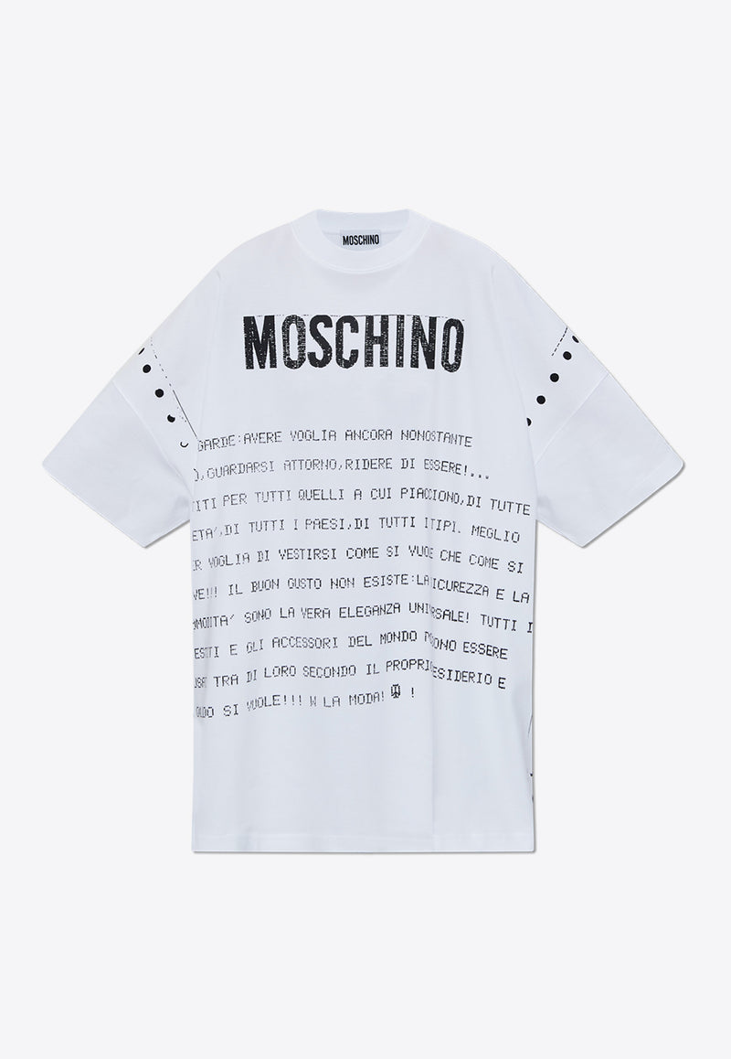 Moschino Logo-Print Short-Sleeved T-shirt Mini Dress 251E J0411 0542-1001