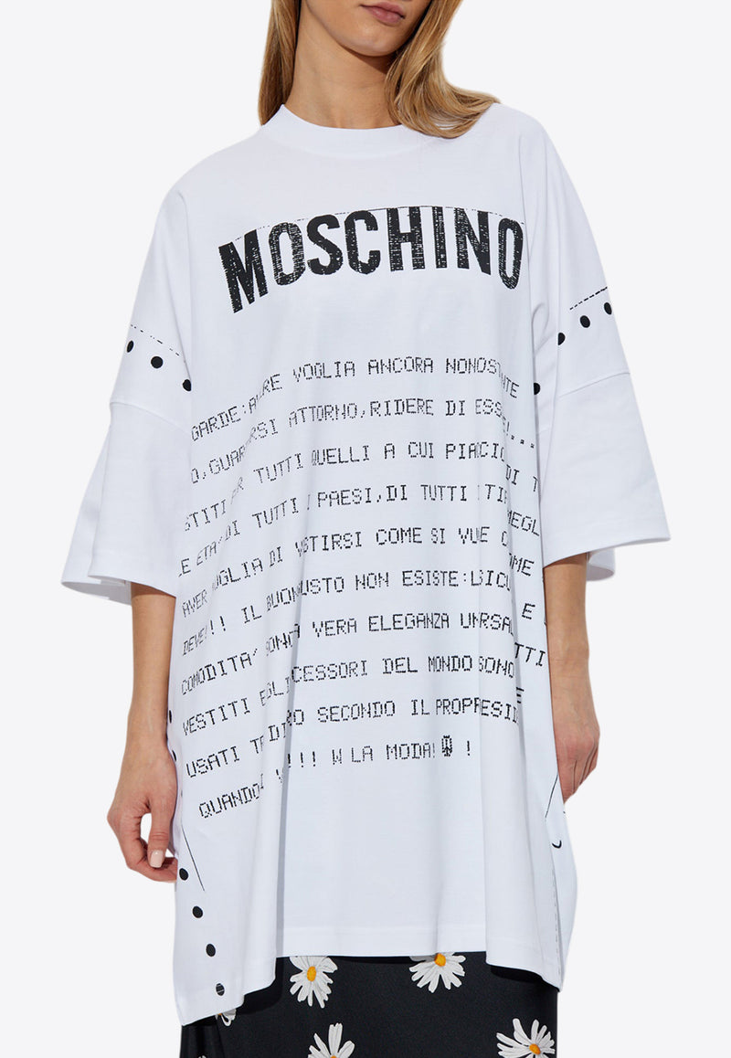 Moschino Logo-Print Short-Sleeved T-shirt Mini Dress 251E J0411 0542-1001