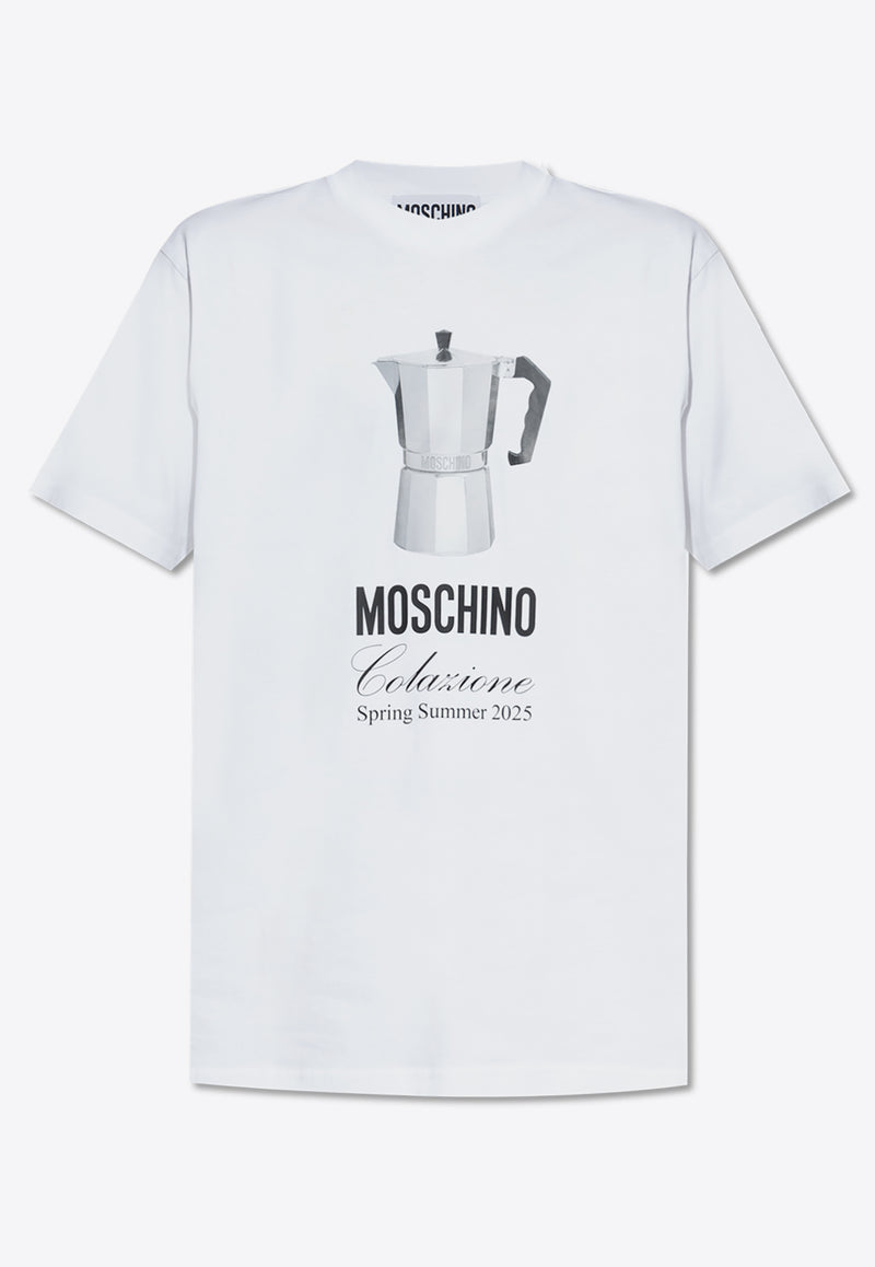 Moschino Slogan-Print Crewneck T-shirt 251ZZ A0706 0241-1001