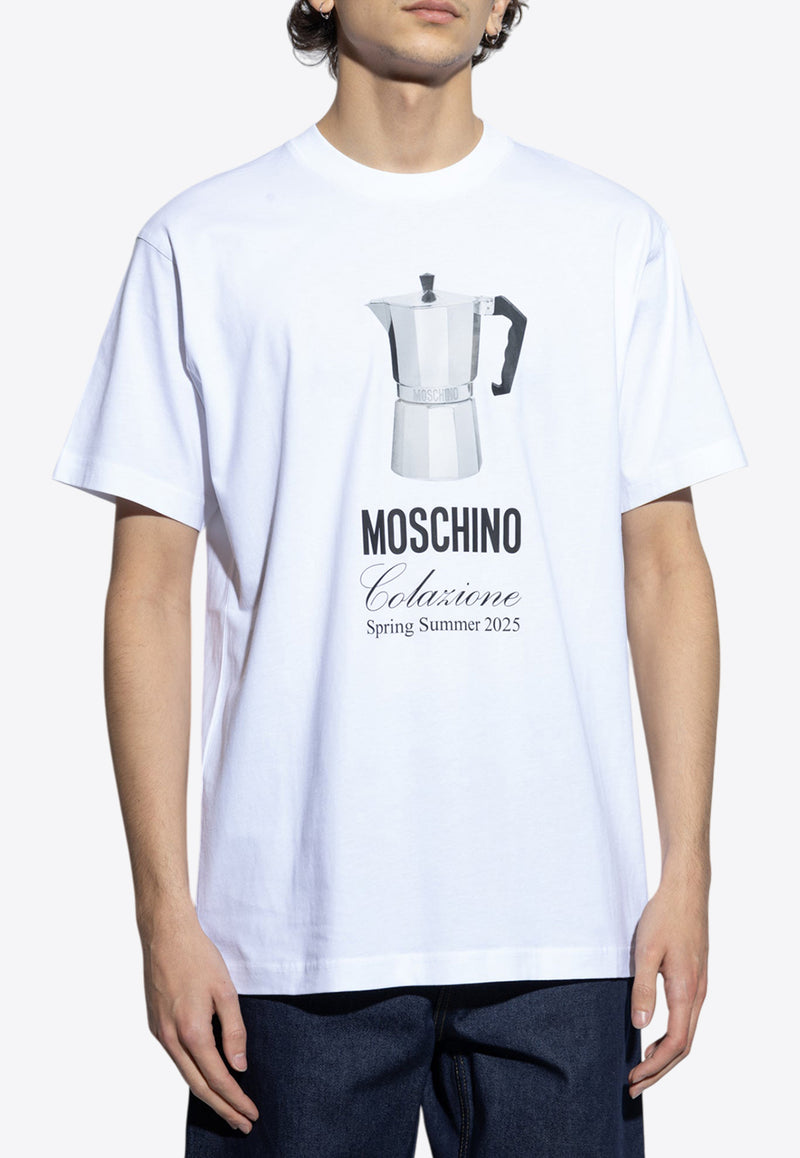 Moschino Slogan-Print Crewneck T-shirt 251ZZ A0706 0241-1001