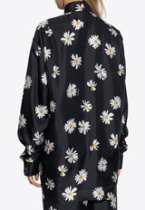 Moschino All-Over Flowers Long-Sleeved Silk Shirt 251E A0225 0561-1555