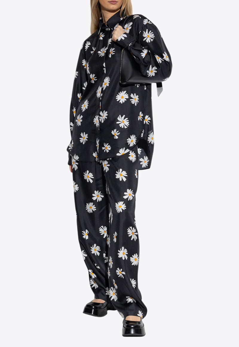 Moschino All-Over Flowers Silk Pants 251E A0337 0561-1555