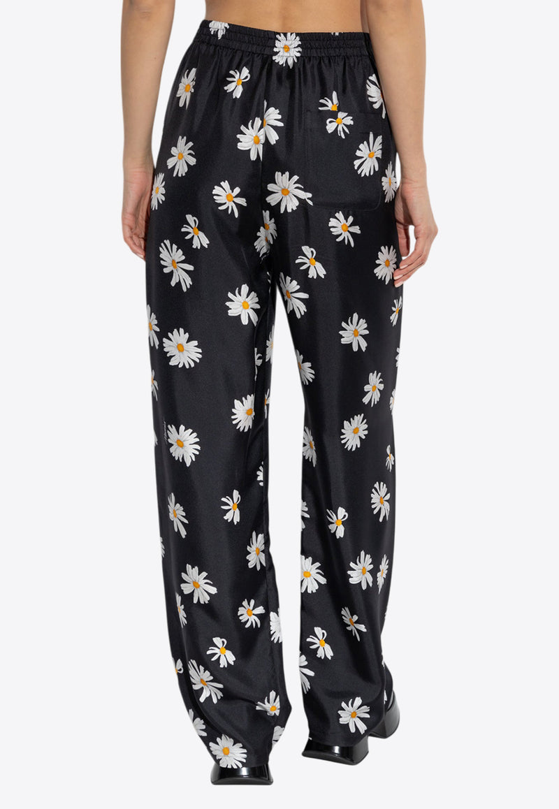 Moschino All-Over Flowers Silk Pants 251E A0337 0561-1555