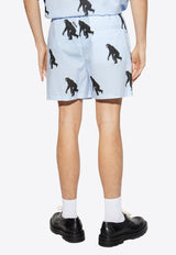 Moschino Animal Print and Striped Shorts 251ZZ A0344 0258-1303