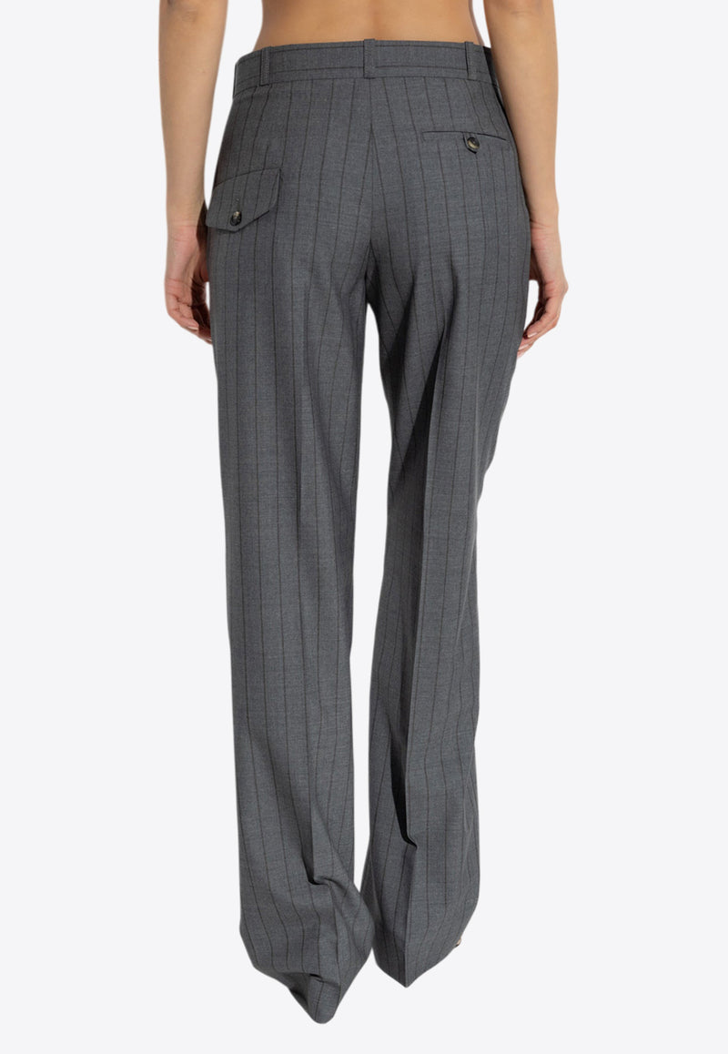 Moschino Striped Wool Straight Pants 251E J0315 0516-1508