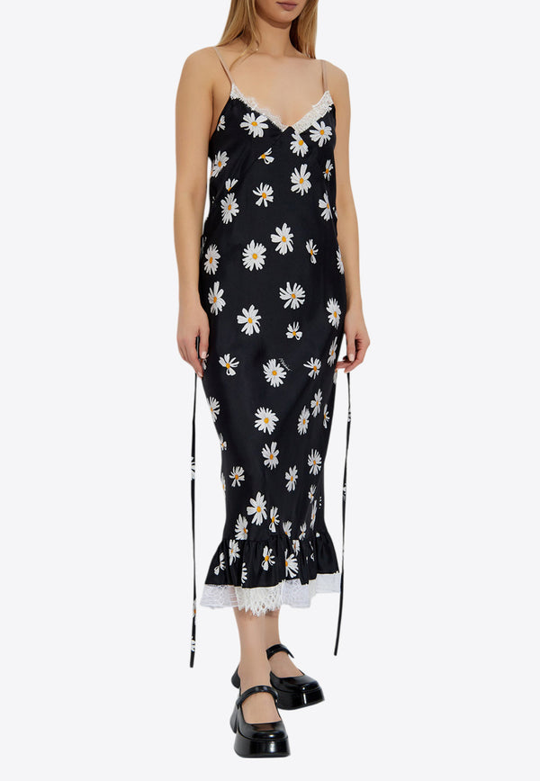 Moschino All-Over Flowers Silk Midi Dress 251E A0422 0561-1555