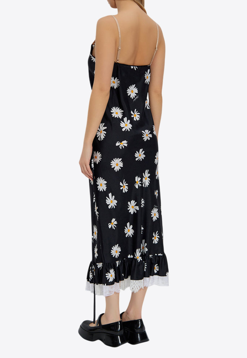 Moschino All-Over Flowers Silk Midi Dress 251E A0422 0561-1555