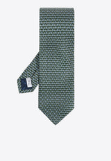 Salvatore Ferragamo Scooter Print Silk Tie 351214 4 ZIRO 778509-F VERDE