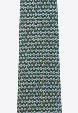 Salvatore Ferragamo Scooter Print Silk Tie 351214 4 ZIRO 778509-F VERDE