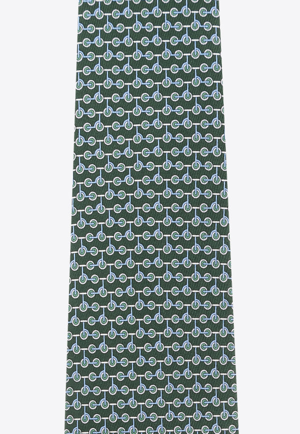 Salvatore Ferragamo Scooter Print Silk Tie 351214 4 ZIRO 778509-F VERDE