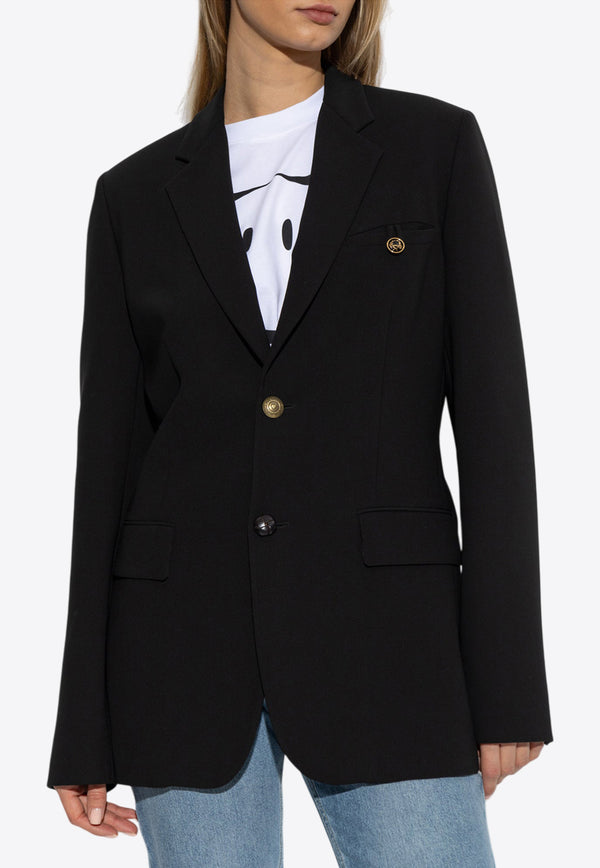 Moschino Single-Breasted Crepe Blazer 251E J0517 0524-3555