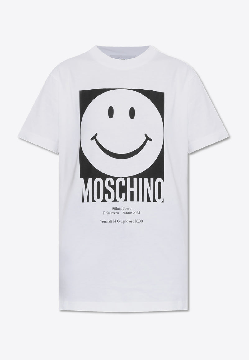 Moschino X Smiley®-Print Crewneck T-shirt 251E J0716 0541-1001