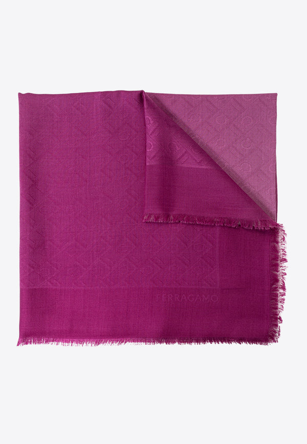 Salvatore Ferragamo Logo Monogram Silk-Blend Scarf 320960 SL MONODEGRA 779306-COTTON CANDY PINK