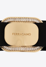 Salvatore Ferragamo New Vara Plate Velvet Hair Clip 340436 FERM VELVET 780887-NERO