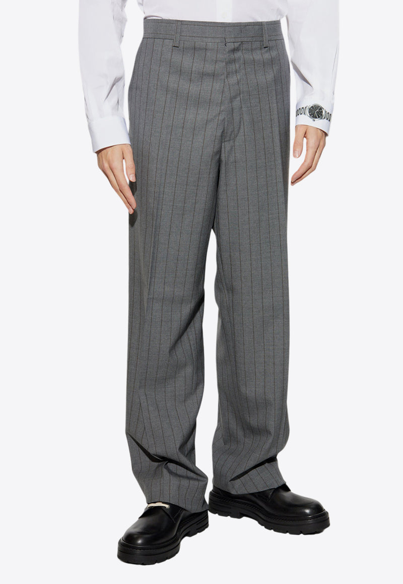 Moschino Pinstripe Wool Tailored Pants 251ZZ J0307 0216-1508