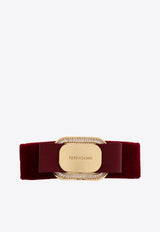 Salvatore Ferragamo New Vara Plate Velvet Hair Clip 340436 FERM VELVET 780889-BORDEAUX