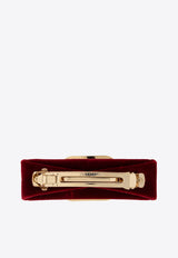 Salvatore Ferragamo New Vara Plate Velvet Hair Clip 340436 FERM VELVET 780889-BORDEAUX