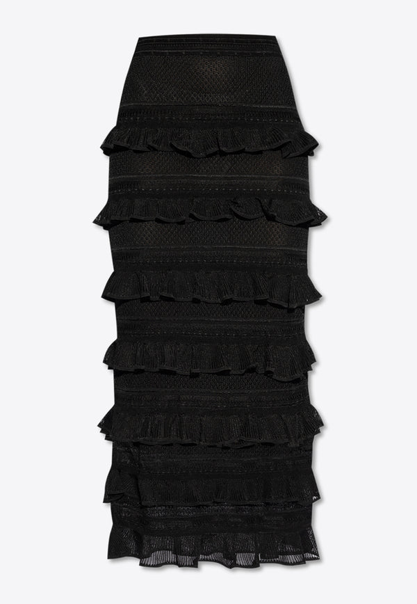 Zimmermann Frilled Midi Skirt 3315SR251 0-BLK