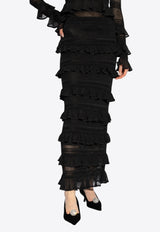 Zimmermann Frilled Midi Skirt 3315SR251 0-BLK