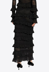 Zimmermann Frilled Midi Skirt 3315SR251 0-BLK