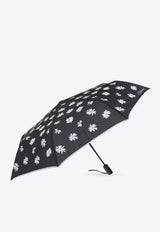 Moschino Daisies-Print Open and Close Umbrella 9049 OPENCLOSEA-BLACK